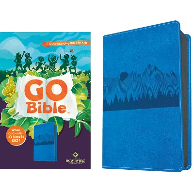 NLT Go Bible for Kids (Leatherlike, Blue Mountains) - by  New Living Translation (Leather Bound)