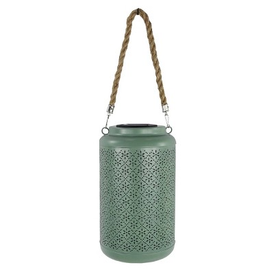 Alpine Corporation 10" Solar Hanging LED Indoor Outdoor Decorative Lantern