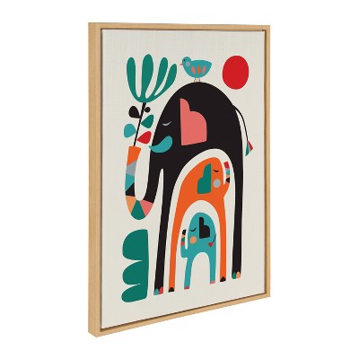Kate & Laurel All Things Decor Sylvie Three Elephants Wall Art by Rachel Lee Natural