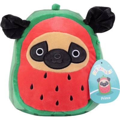 Squishmallows 8-Inch Prince The Watermelon Pug Dog Plush - Collectible Soft & Squishy Puppy Stuffed Animal Toy - Gift for Kids, Girls & Boys