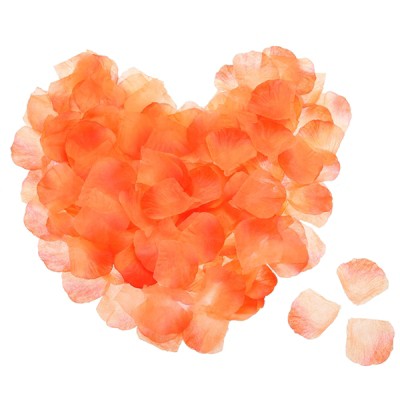 Unique Bargains Wedding Party Decoration Silk Artificial Flower Rose Petals 2x2 Inch 1200 Pcs Orange&Red
