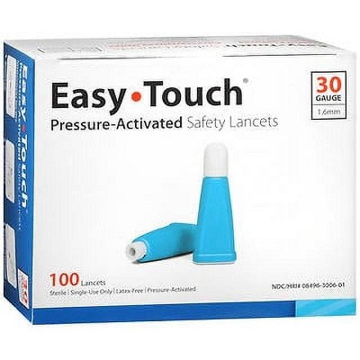 Easy Touch Pressure Activated Safety Lancets 30g, 100 Ct