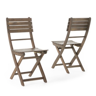 Positano Set of 2 Acacia Wood Foldable Dining Chairs - Christopher Knight Home