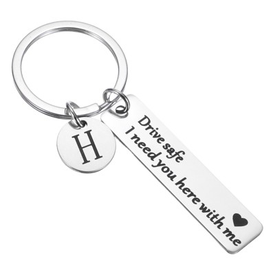 Unique Bargains Stainless Steel Personalized Durable Keychain with Gift Box 1 Set