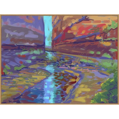 42" x 32" Filtered Light by Howard Ganz Framed Canvas Wall Art Print - Amanti Art: Abstract, Modern Decor