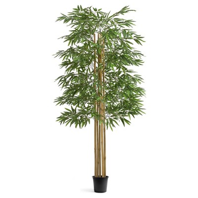 Maia Shop Artificial Bamboo Tree Faux Silk Tropical Home Decoration with Realistic Leaves and Trunks Ideal for Home and Office