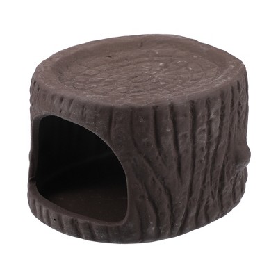 Unique Bargains Ceramic Aquarium Hideaway Rock Cave Fish Tank Decoration Brown 3.9"x3.15"x2.36"