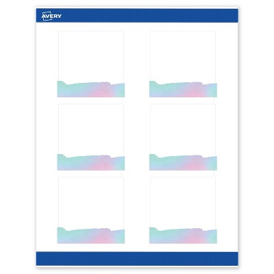 Avery Square Labels, Watercolors Design, 3" x 3", 60ct