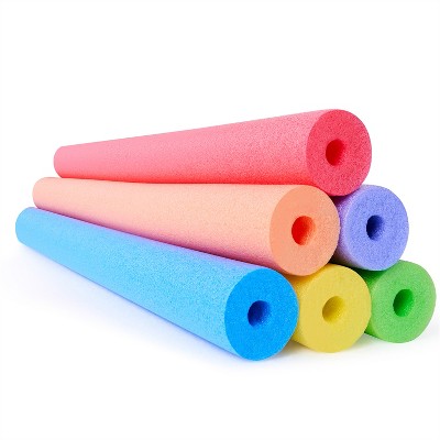 Joyfy Pool Noodles, Multicolor Pool Noodles Foam, 6 Pack 48 Inch Floating Foam Tube, Hollow Swim Noodles for Swimming Pool Floating&Craft Projects