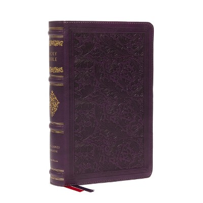 KJV Large Print Reference Bible, Purple Leathersoft, Red Letter, Comfort Print (Sovereign Collection) - by  Thomas Nelson (Leather Bound)
