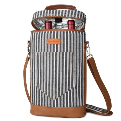 Tirrinia 2 Bottle Carrier Tote, Leakproof & Insulated Padded Versatile Wine Cooler Bag, Valentine’s Day Gift Idea