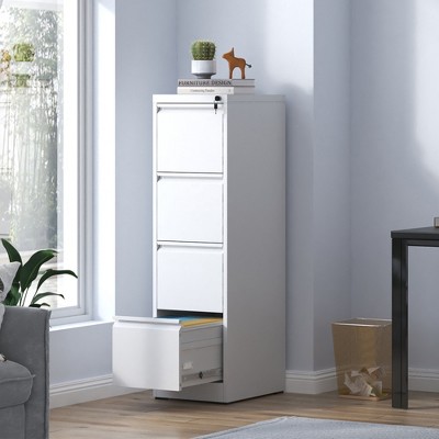 52.40Inch,4 Drawer Metal Vertical File Cabinet with Lock Office Home Steel Vertical File Cabinet for A4 Legal/Letter Size,Black