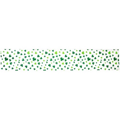 Northlight Shamrock St. Patrick's Day Table Runner - 72" - White and Green