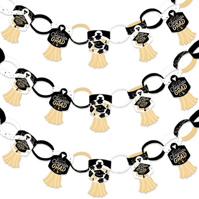 Big Dot of Happiness Goodbye High School, Hello College - 90 Chain Links & 30 Paper Tassels Decor Kit - Graduation Party Paper Chains Garland - 21 ft