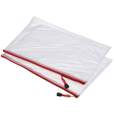 Unique Bargains Office Mesh Zipper File Pouch Document Folders 3 Pcs