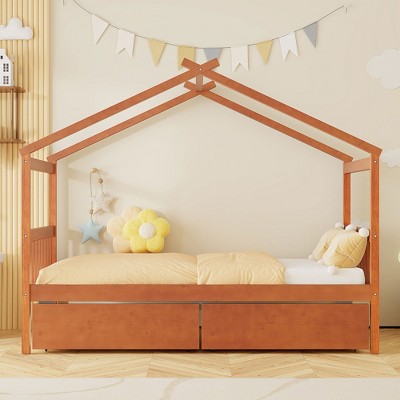 Polibi Twin House Bed with Storage Drawers