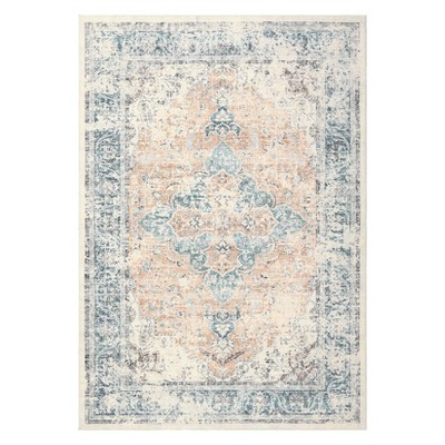 Area Rug Machine Washable Rug Vintage Distressed Non Slip Non Shedding Rugs Low Pile Foldable Retro Printed Indoor Carpet for Living Room Bedroom