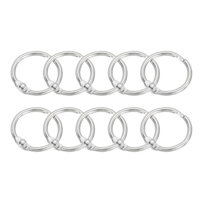 Unique Bargains Carbon Steel Loose Leaf Binder Snap Shower Curtain Rings 24 Pcs