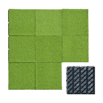 12"x12" Square Composite Patio Interlocking Deck Tiles. Four Slat Plastic Outdoor Flooring, All Weather for Balcony