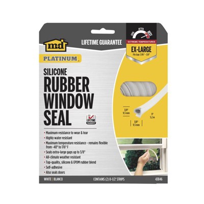 M-D - Rubber - Weatherstrip For Windows - White - 17 ft.