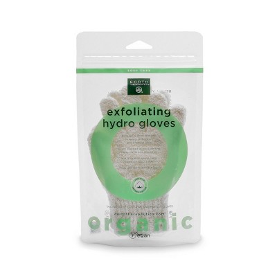 Earth Therapeutics Organic Cotton Exfoliating Hydro Gloves - 2ct