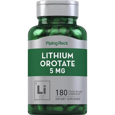 Lithium Orotate 5mg | 180 Capsules | by Piping Rock