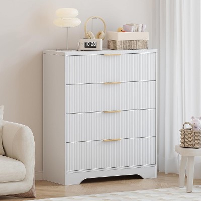 Morden Fluted Dresser for Bedroom, 4/5 Drawer Dresser for Living Room, Chest of Drawer