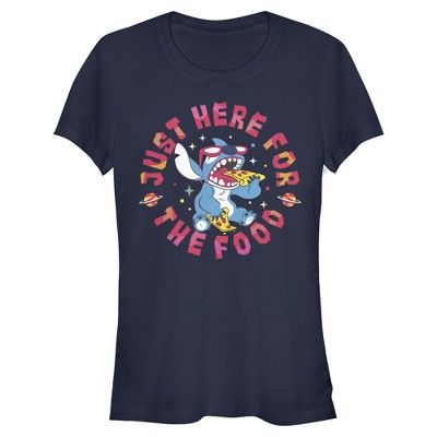 Juniors Lilo & Stitch Just Here for the Food T Shirt