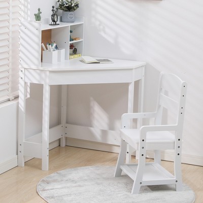 COZONY Kids Corner Desk and Chair Set, L-Shaped Study Table for Boys and Girls Ages 3–8