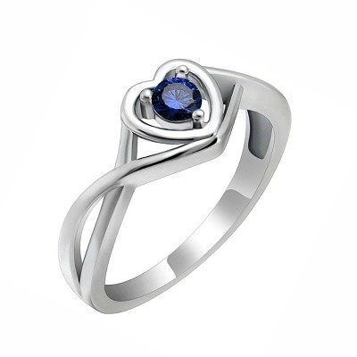Christine Engagement Ring Promise Heart For Women Silver Cz Ginger Lyne Collection