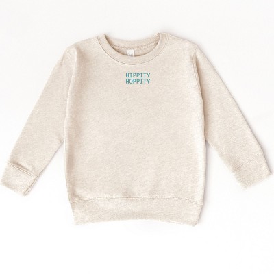 The Juniper Shop Embroidered Hippity Hoppity Stacked Toddler Sweatshirt