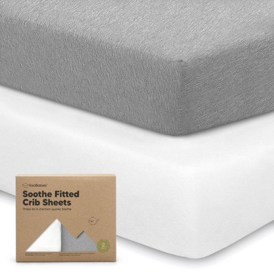 KeaBabies 2pk Soothe Fitted Crib Sheets Neutral, Organic Baby Crib Sheets, Fits Standard Nursery Baby Mattress
