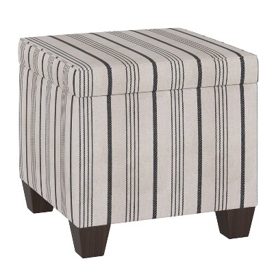 Skyline Furniture Storage Ottoman Alcot: Modern Square Upholstered Bench, No Assembly, Wood Frame