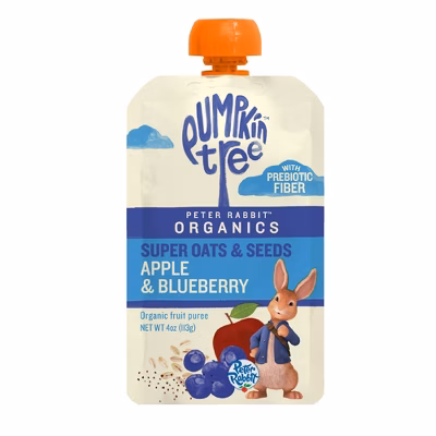 Peter Rabbit Organics Prebiotic Fiber Oats and Seeds Apple Blueberry Pureed Baby Food - 4oz
