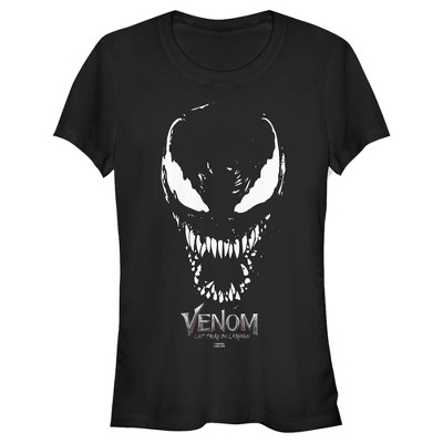 Juniors Womens Marvel Venom: Let There be Carnage Big face Logo T-Shirt