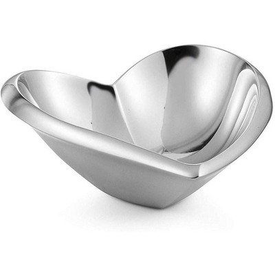 Nambe Amore Mini Alloy Heart Bowl, Silver,4.5" L x 3" H