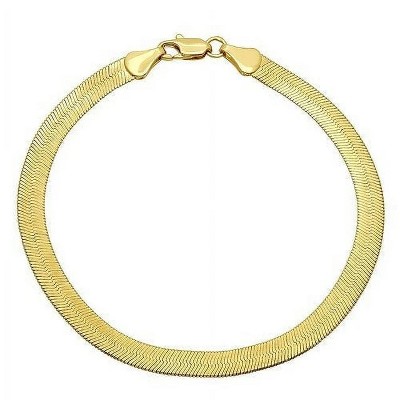 RMZ GOLD NYC High-End Quality Rare 18Kt Pure Liquid Gold Filled Herringbone Bracelet – Sleek, Luxurious & Timeless