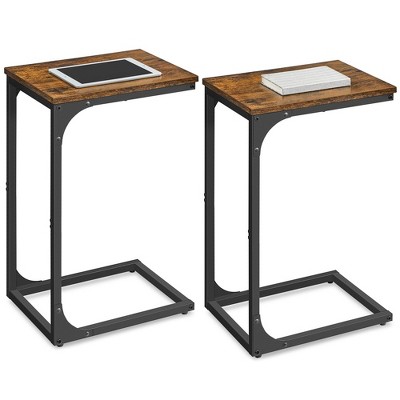 VASAGLE C-Shaped End Table, Small Side Table for Couch, Sofa Table with Metal Frame for Living Room, Bedroom, Bedside