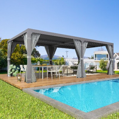 Erommy Outdoor Louvered Aluminum Pergola