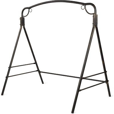 VINGLI Upgraded Metal Porch Swing Stand with Antique Bronze Finish, Heavy Duty 660 LBS Weight Capacity Steel Swing Frame with Extra Side Bar