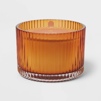 3-Wick Ribbed Glass Vanilla Pumpkin Candle 13oz - Threshold™