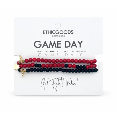 Morse Code Game Day Stacker Bracelets: Black & Red | ETHICGOODS