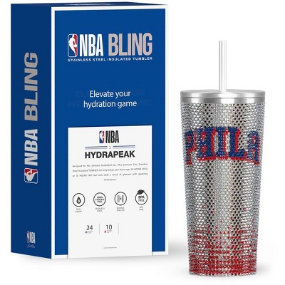 NBA Officially Licensed 25oz Stainless Steel Rhinestones Tumbler in Limited Edition Gift Box