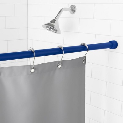 Home Mart Goods Royal Blue Adjustable Spring Tension Curtain Rod Heavy Duty Anti-slip 42-72" Inches