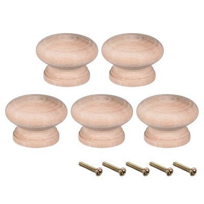 Unique Bargains Wood DIY Corrosion-Resistant Dressing Table Cabinet Knob 5 Pcs