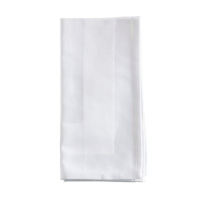 Saro Lifestyle Satin-Trimmed Damask Napkin (Set of 4), 20"x20", White