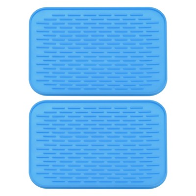 Unique Bargains Dish Drying Mat Set Under Sink Drain Pad Heat Resistant for Kitchen