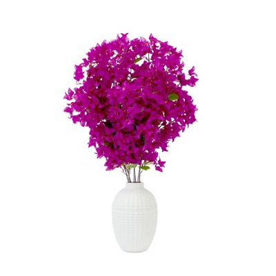 Nearly Natural 40-in Artificial Purple Bougainvillea Arrangement with Vase