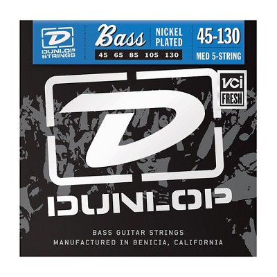 Dunlop Nickel Plated Steel Bass Strings - Medium 5-String with 130