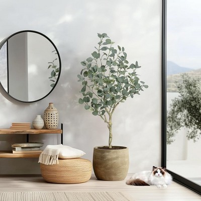Whizmax Artificial Tree Plant Eucalyptus Tree,Modern Large Fake Plant in Pot for Indoor Outdoor,Home Office Ideal Housewares Gift Decoration